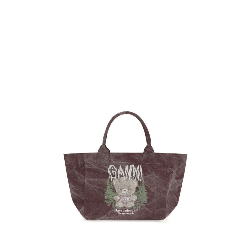 Ganni Bordeaux Recycled Cotton Shoulder Bag