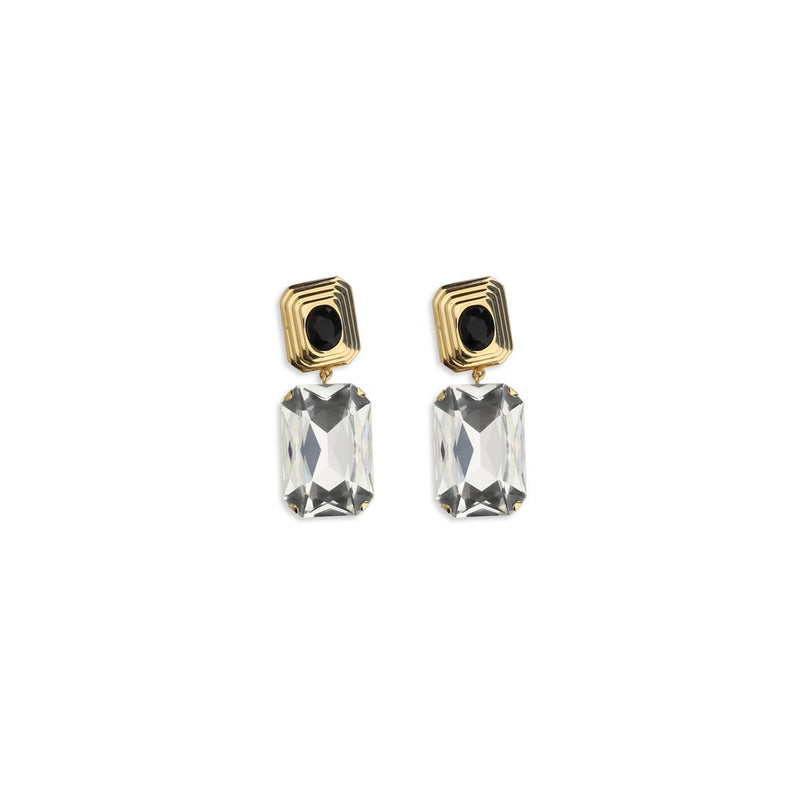 Alessandra Rich Gold Glass Earrings