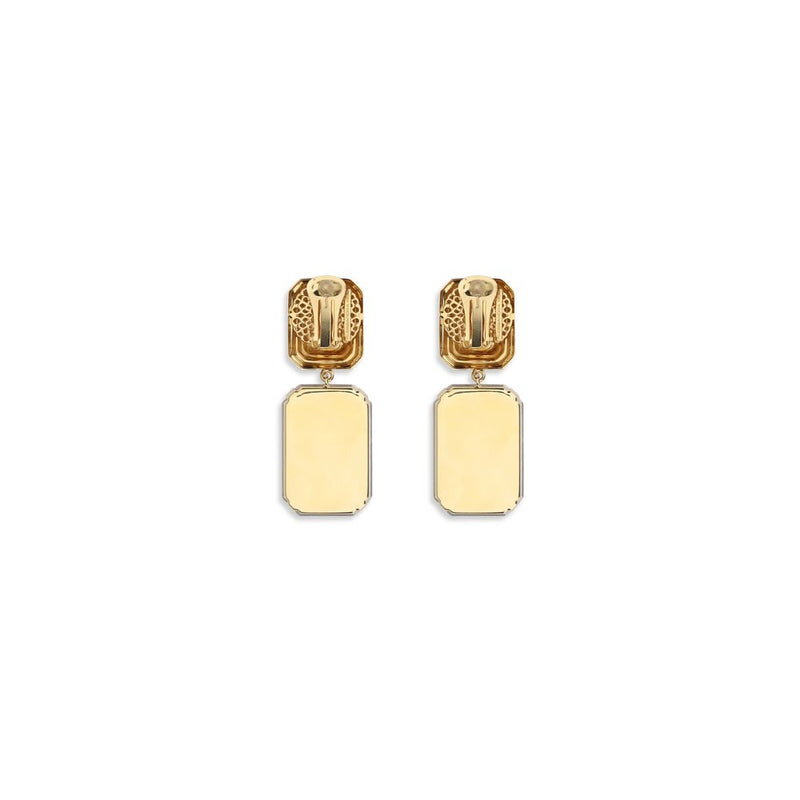Alessandra Rich Gold Glass Earrings