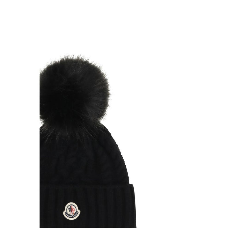 Moncler Black Wool Oves Aries Beanie