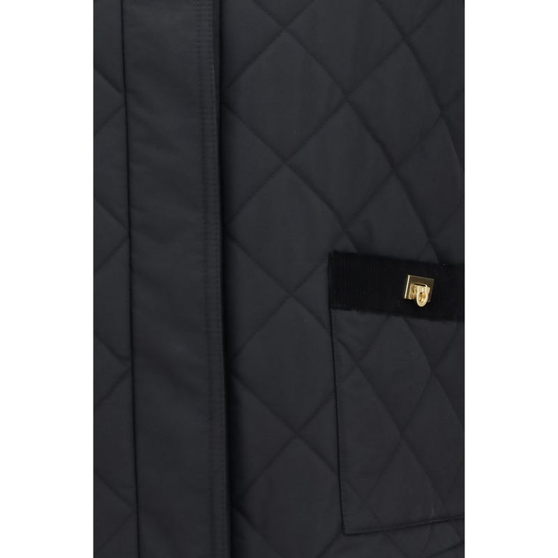 Ferragamo Black Cotton Full-Length Jacket