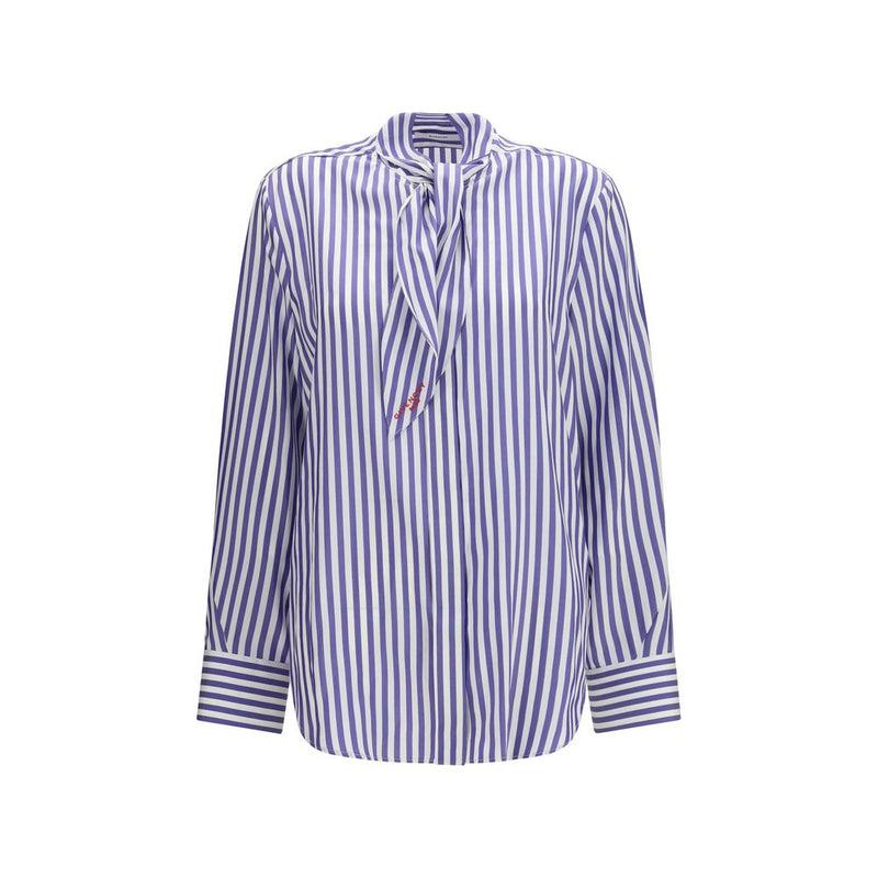 Givenchy Blue Silk Pattern Shirt