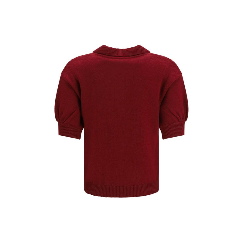 Alessandra Rich Bordeaux Wool Oves Aries Shortsleeve Shirt