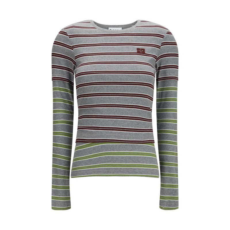 Ganni Gray Cotton Sportswear