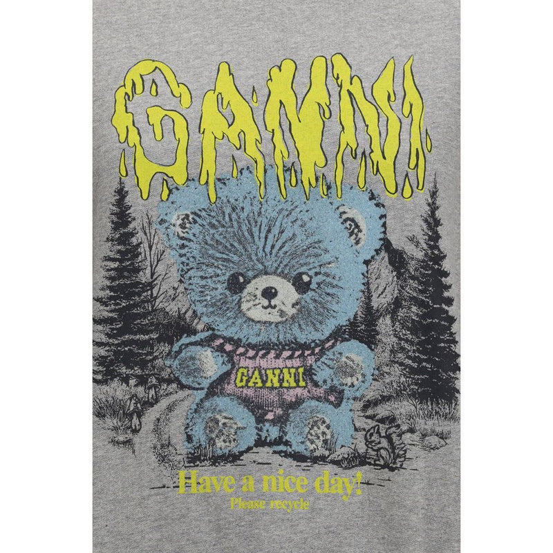 Ganni Gray Cotton Sweatshirt