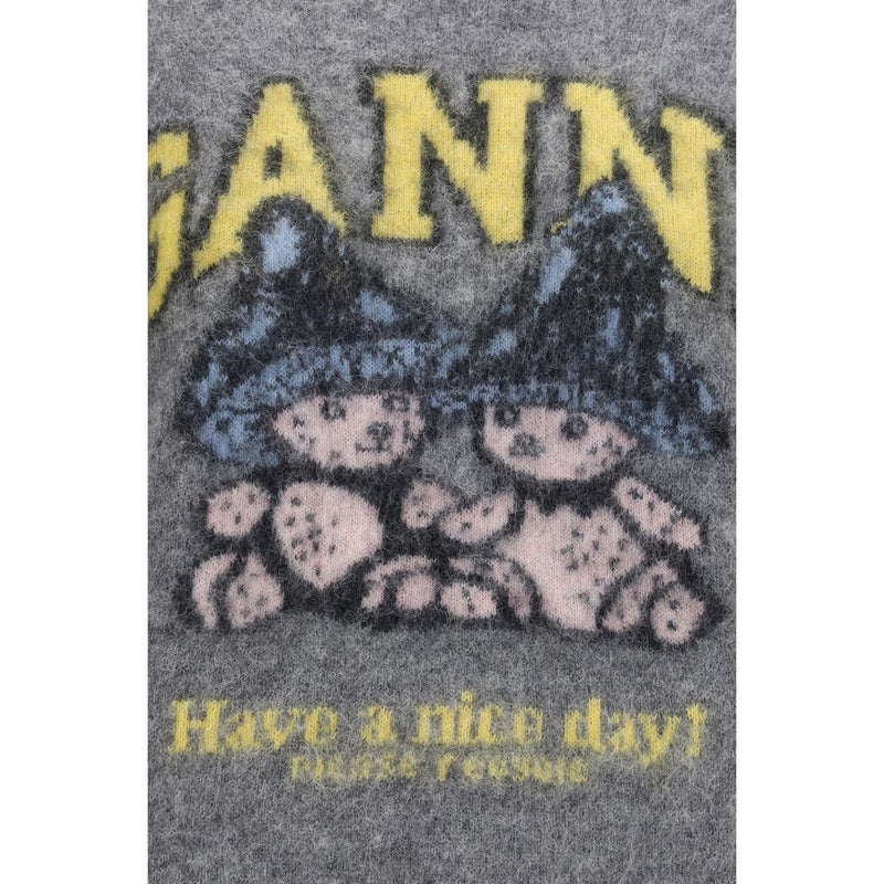 Ganni Gray Alpaca Vicugna Pacos Sweatshirt