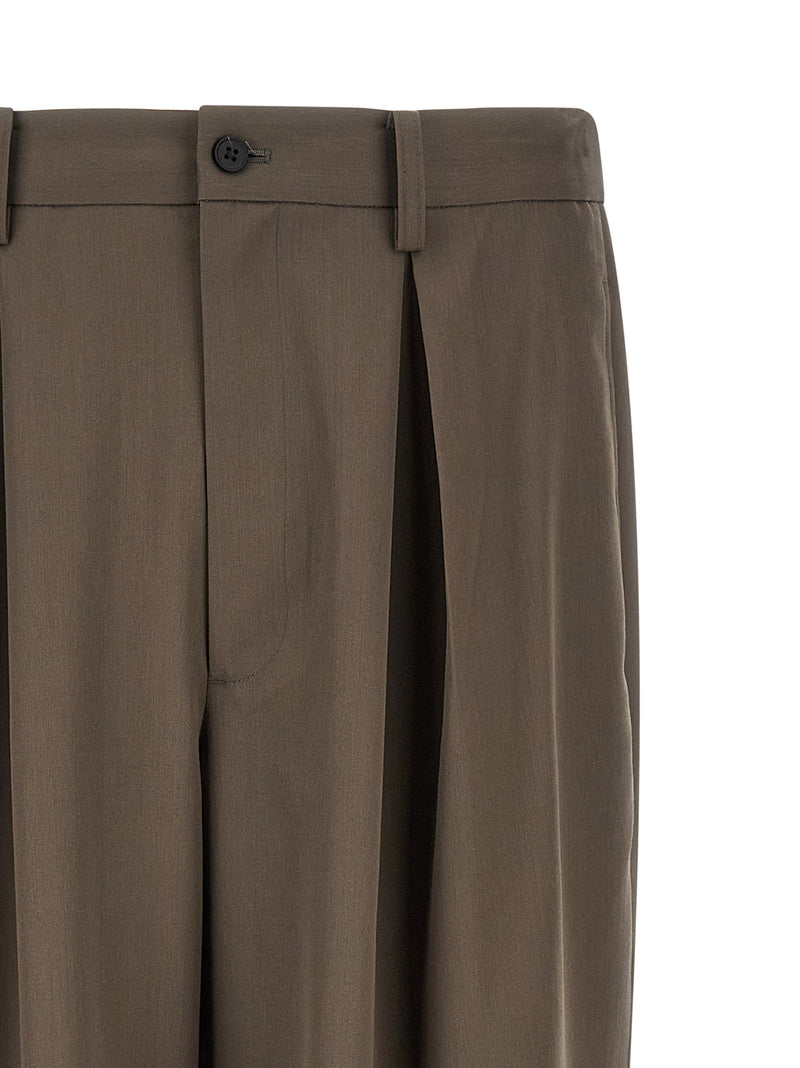 SSSTEIN Brown Wool Casual Pants