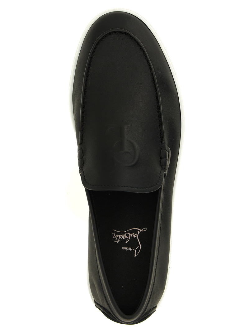 Christian Louboutin Black Calfskin Slip-On Loafers
