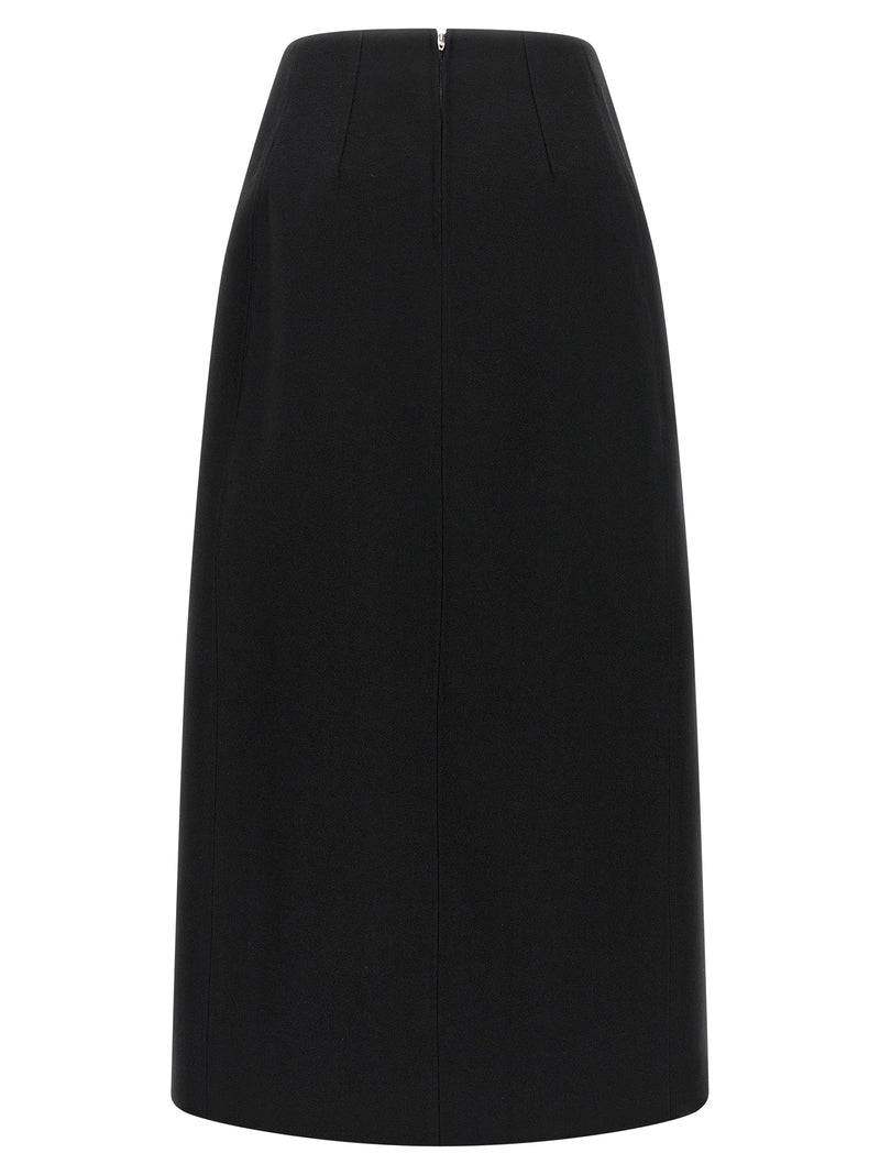 Jil Sander Black Virgin Wool Midi Skirt