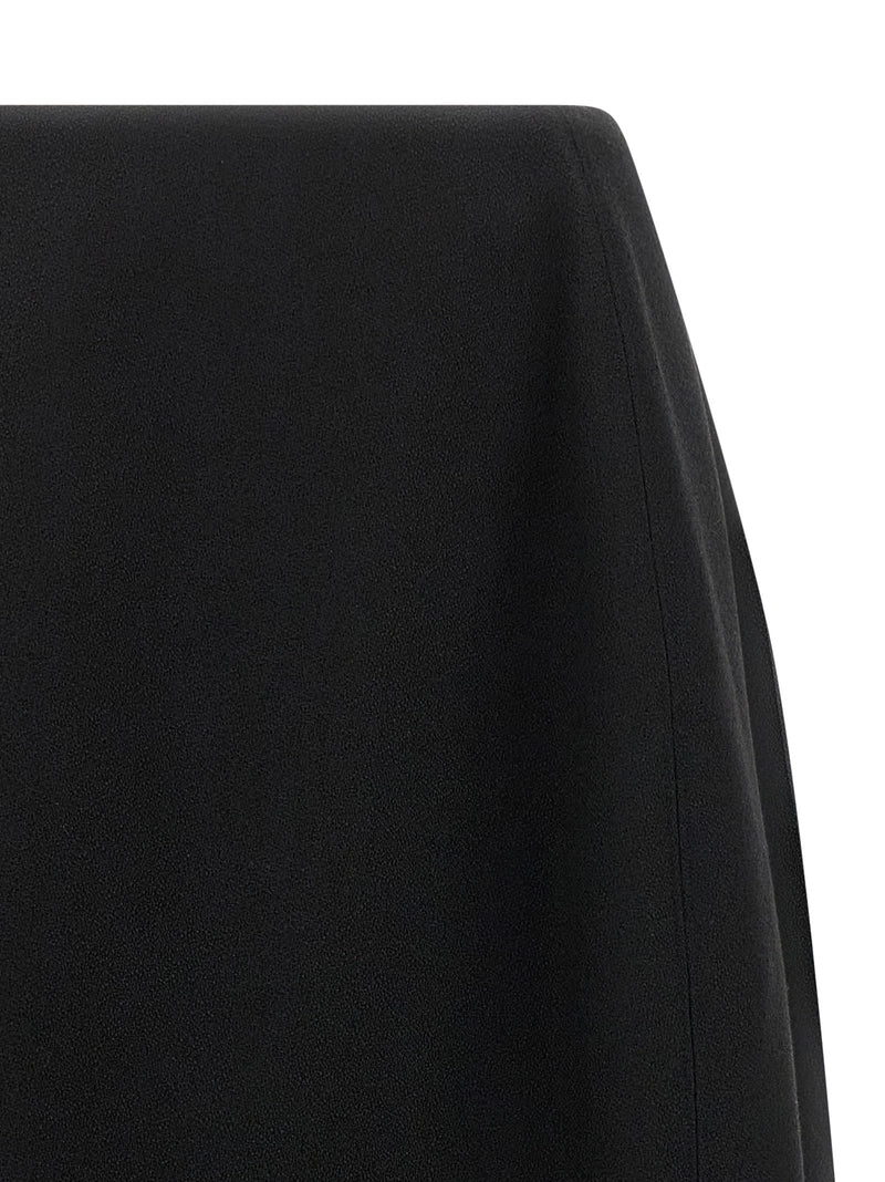 Jil Sander Black Virgin Wool Midi Skirt