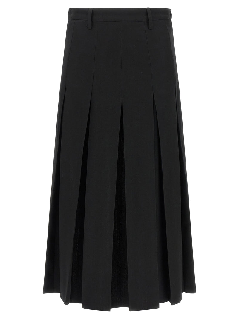 MM6 Maison Margiela Black Polyester Midi Skirt