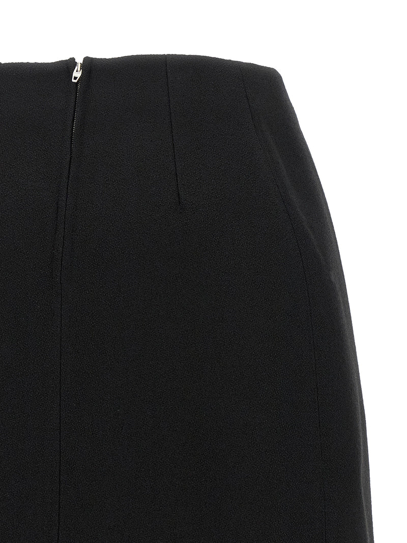 Jil Sander Black Virgin Wool Midi Skirt