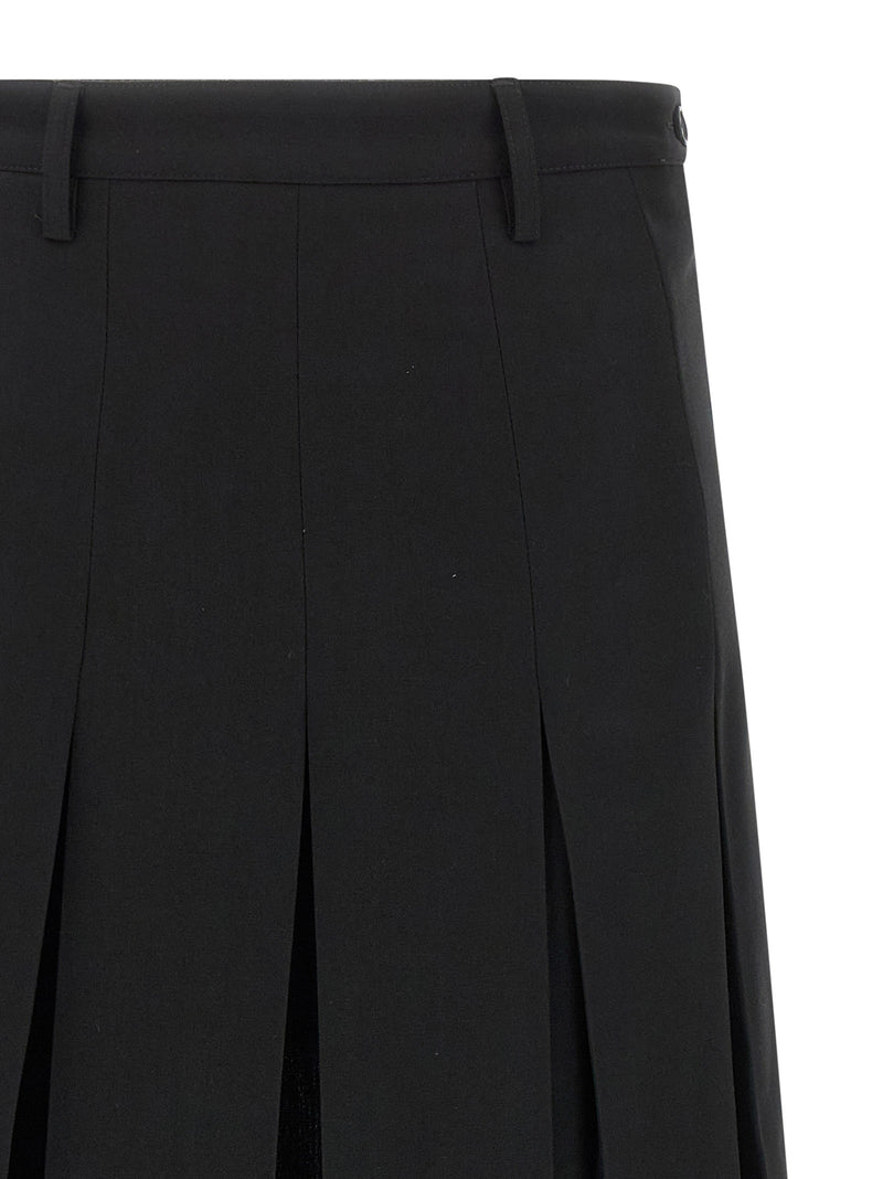 MM6 Maison Margiela Black Polyester Midi Skirt