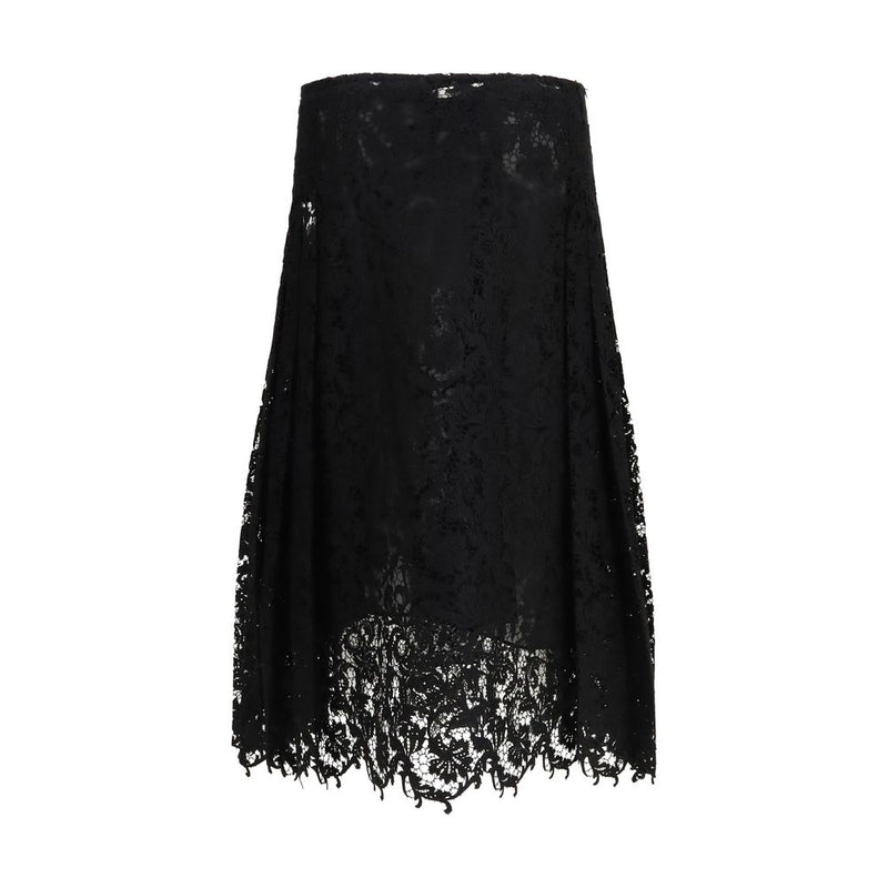 Fendi Black Silk Midi Skirt