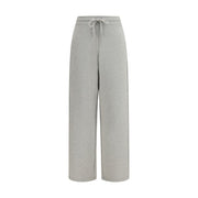 Ami Paris Gray Cotton Sweatsuit for women, front view of gray cotton sweatpants with a regular fit, elastic waistband, drawstring, and wide-leg design.