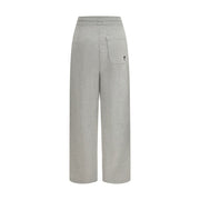 Ami Paris Gray Cotton Sweatsuit for women, back view of gray cotton sweatpants featuring a rear patch pocket and relaxed wide-leg silhouette.