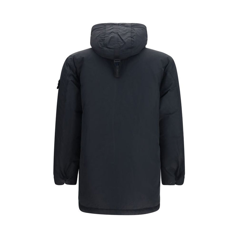 Stone Island Black Polyester Full-Length Jacket