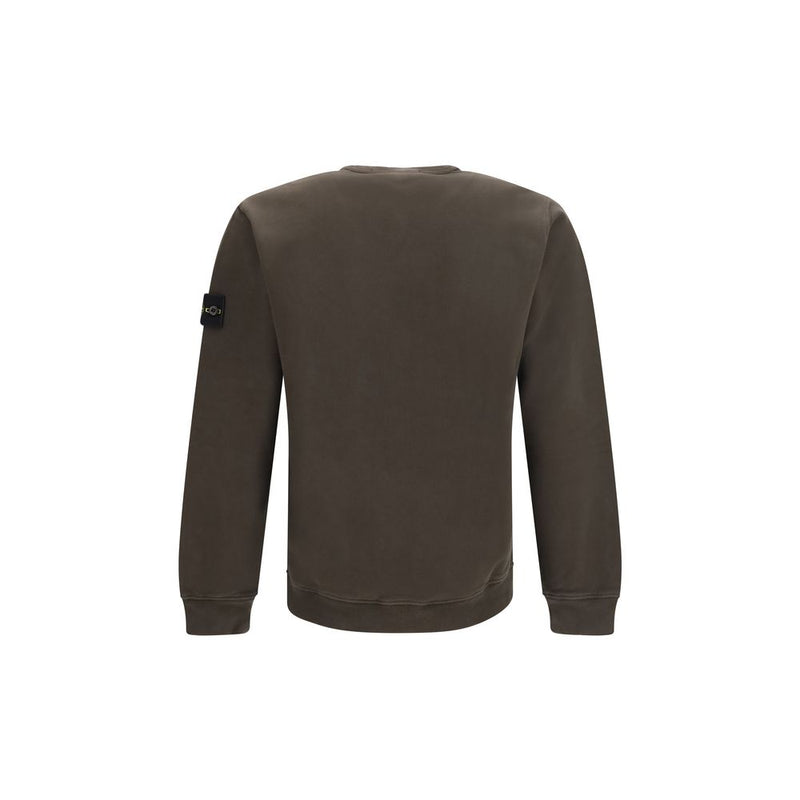 Stone Island Brown Cotton Sweatshirt
