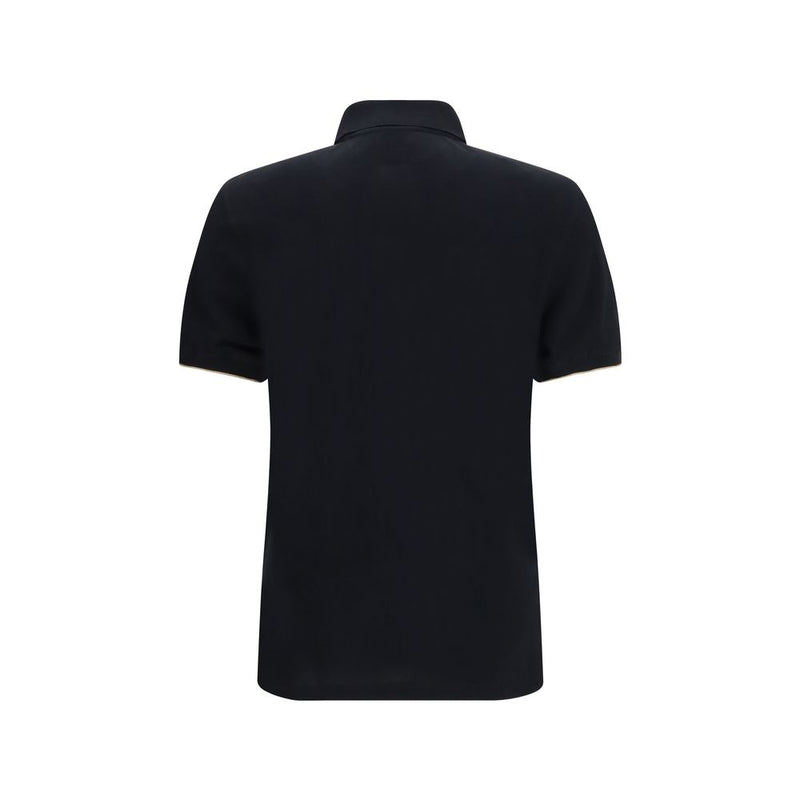 Brunello Cucinelli Black Cotton Polo Shirt