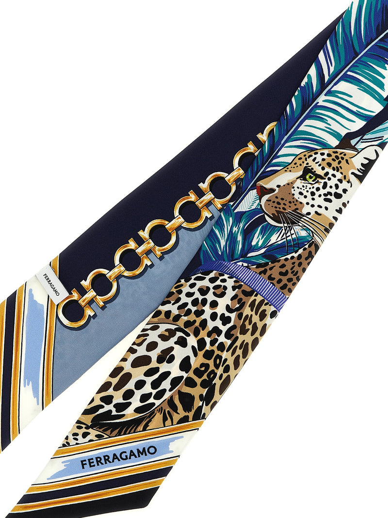 Ferragamo Blue Silk Foulard