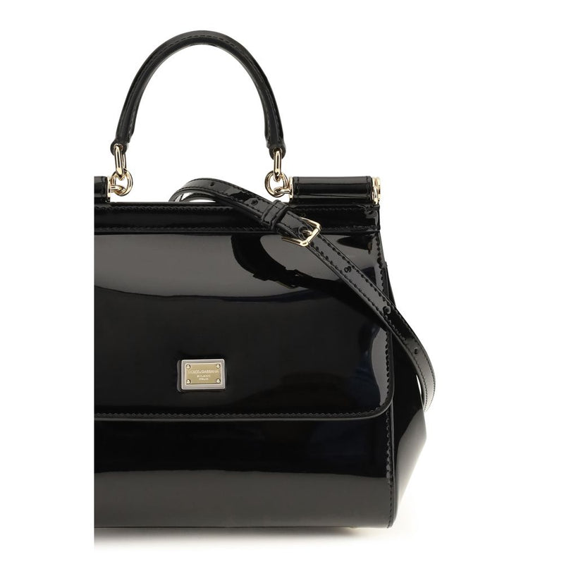 Dolce & Gabbana Black Calf Leather Bos Taurus Shoulder Bag