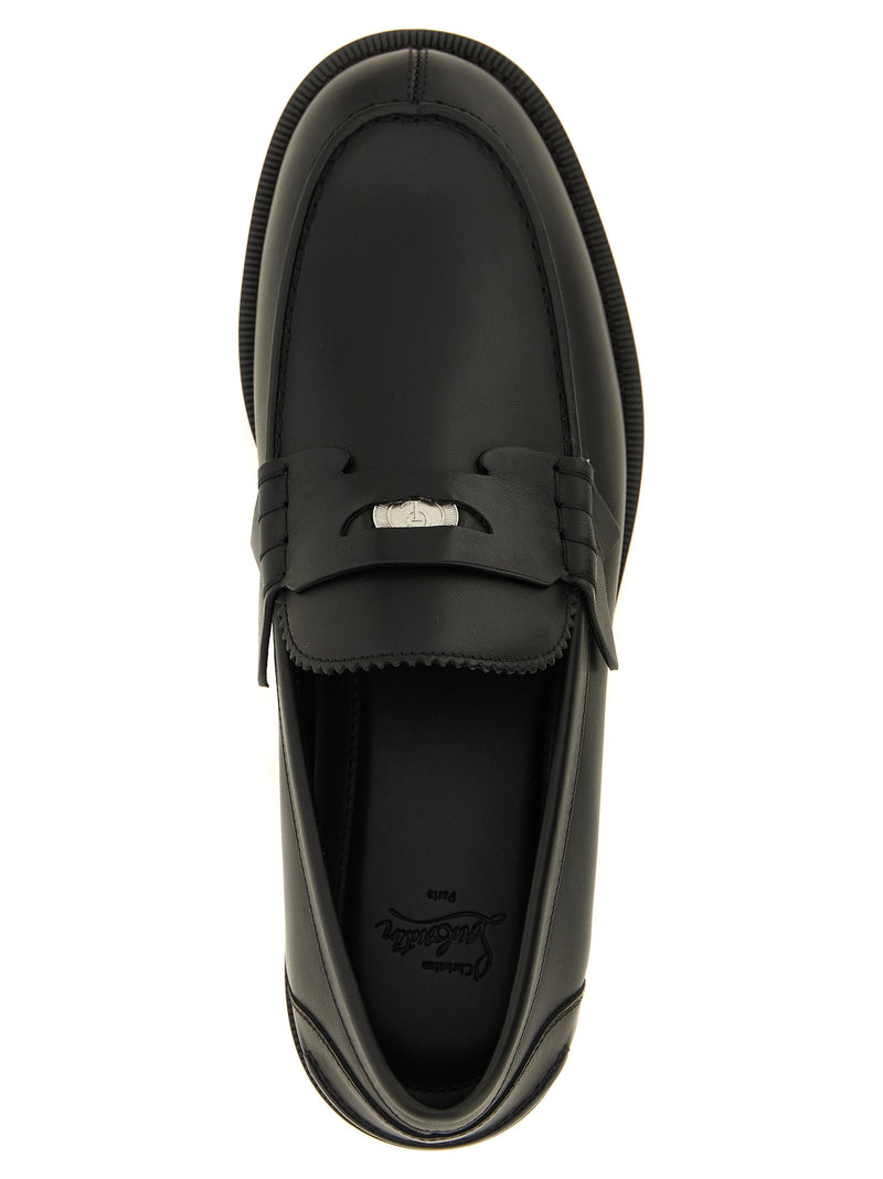 Christian Louboutin Black Calfskin Slip-On Loafers