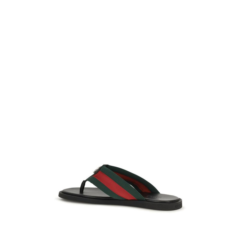 Gucci Black Nylon Flip-Flop Sandals