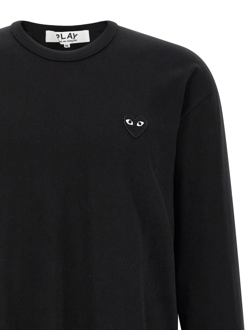Comme Des Garçons Play Black Cotton T-Shirt