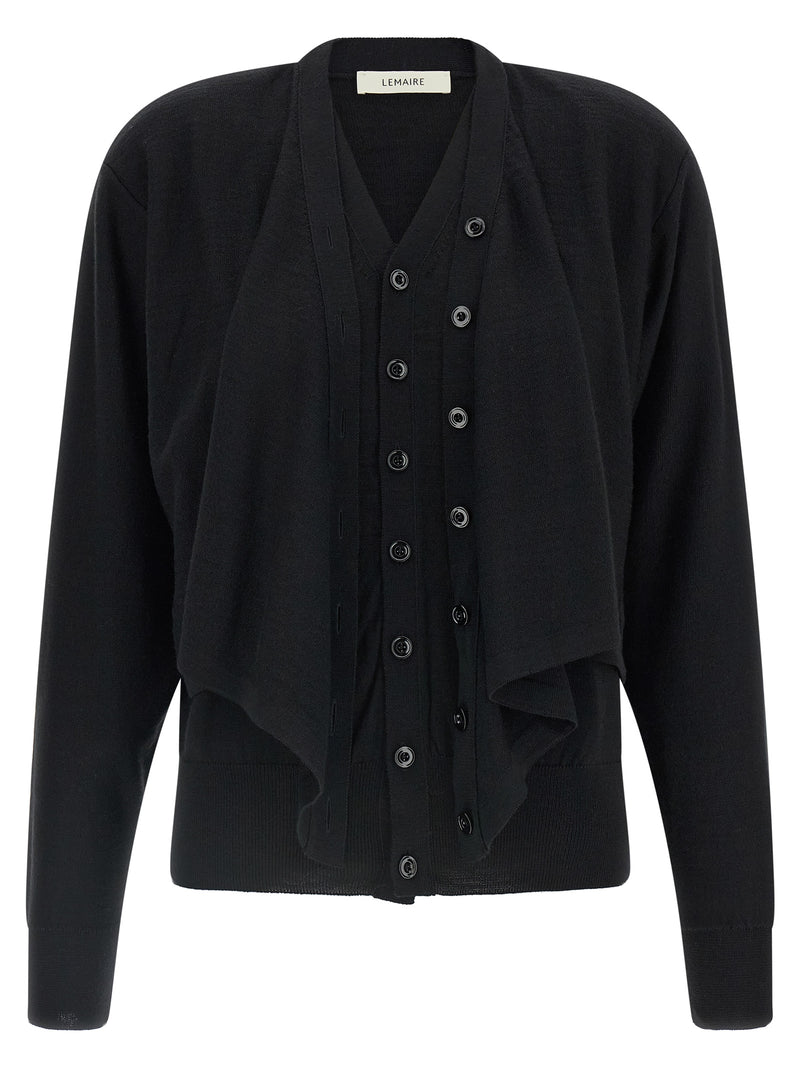Lemaire Black Wool Cardigan