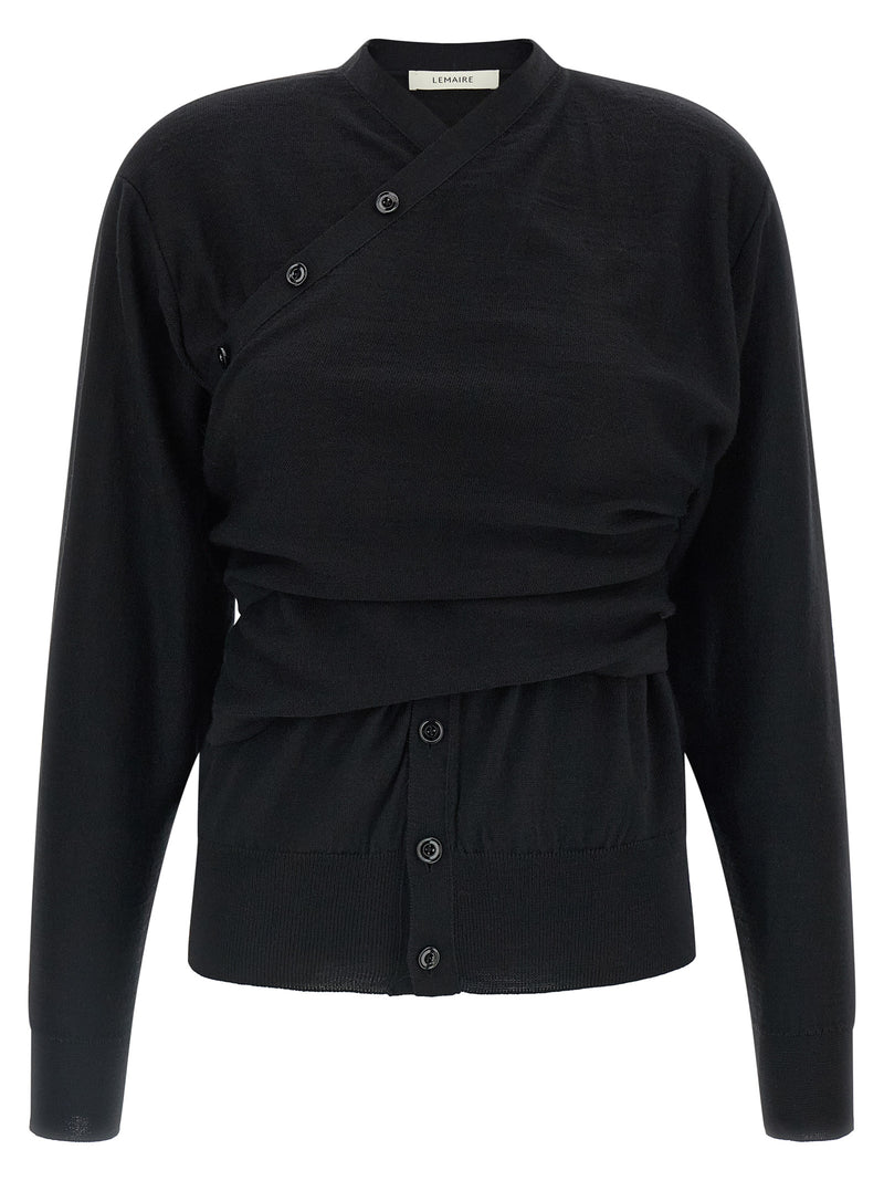 Lemaire Black Wool Cardigan