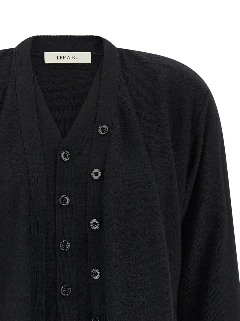 Lemaire Black Wool Cardigan
