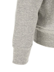 Close-up of the ribbed sleeve cuff and hem on the Comme Des Garçons Play Gray Cotton Hoodie for Men, highlighting its textured gray cotton construction. This Comme Des Garçons Hoodie for Men is Comme Des Garçons Play apparel in Gray, offered in L, M, and XL, New with tags and in-stock under 13879, 79680700467, Cardigans - Sweaters - Clothing, Clothing, Discount_30-39, Men, Sweaters - Clothing.