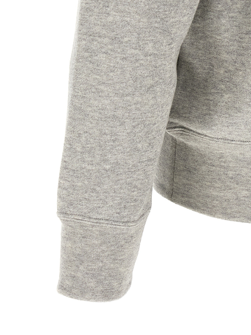 Close-up of the ribbed sleeve cuff and hem on the Comme Des Garçons Play Gray Cotton Hoodie for Men, highlighting its textured gray cotton construction. This Comme Des Garçons Hoodie for Men is Comme Des Garçons Play apparel in Gray, offered in L, M, and XL, New with tags and in-stock under 13879, 79680700467, Cardigans - Sweaters - Clothing, Clothing, Discount_30-39, Men, Sweaters - Clothing.