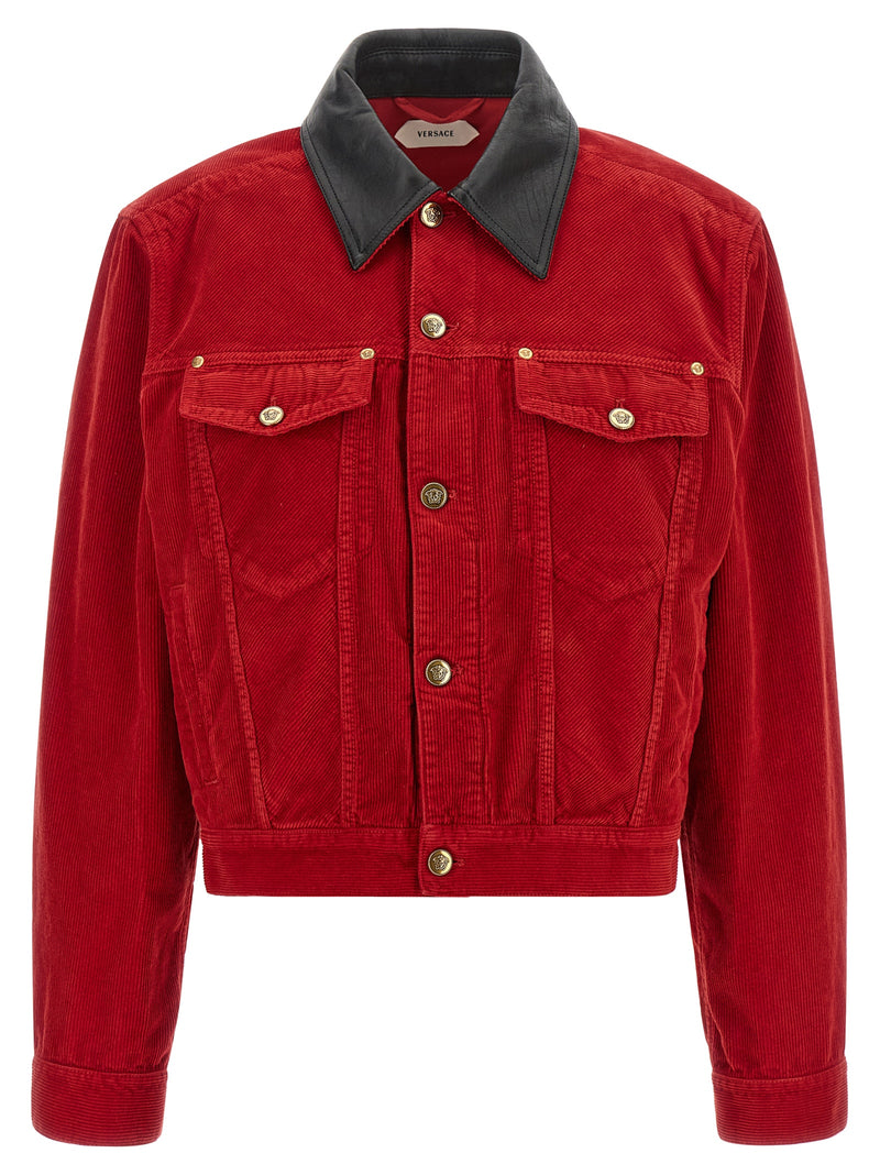 Versace Red Cotton Full-Length Jacket