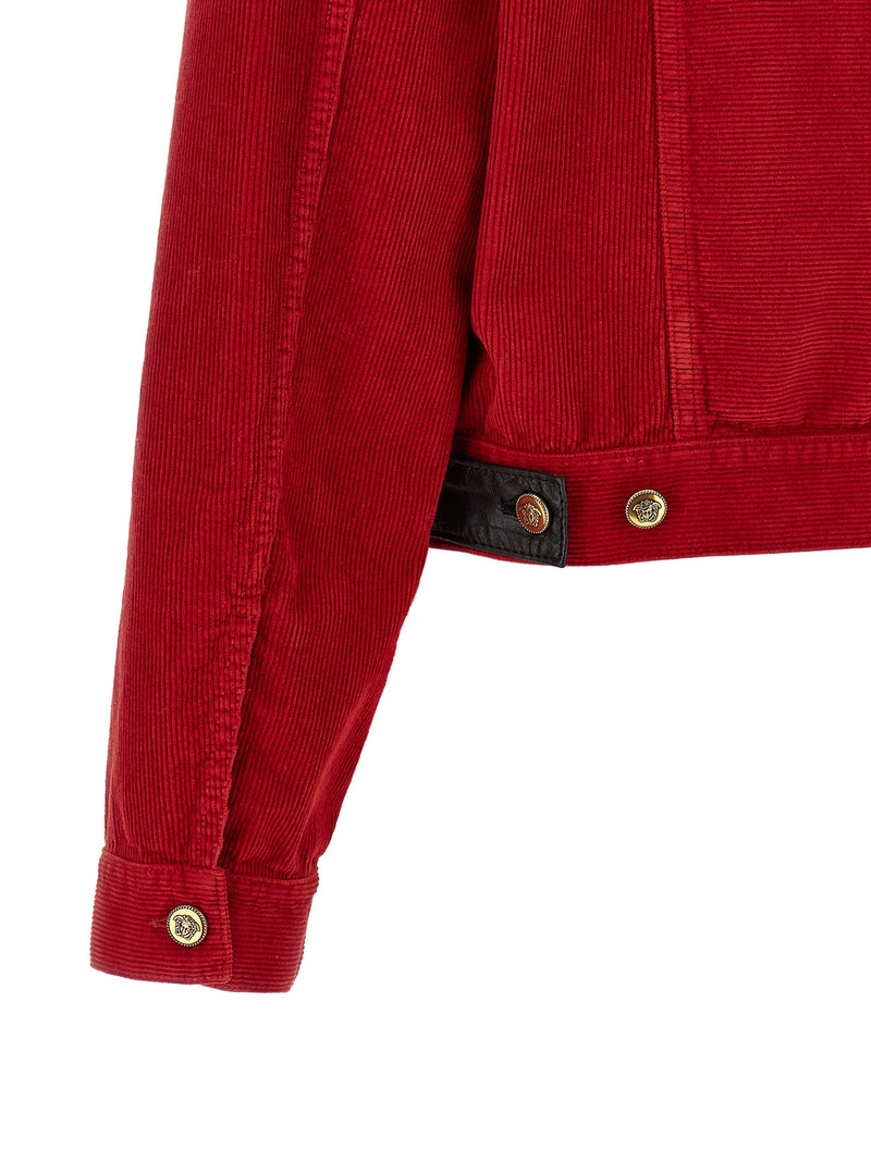 Versace Red Cotton Full-Length Jacket