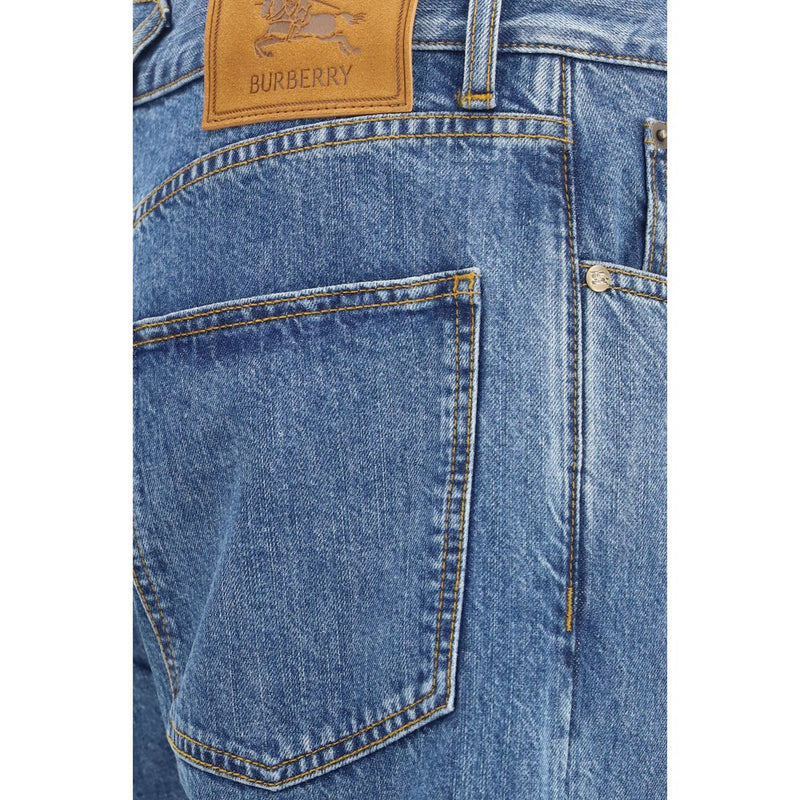Burberry Blue Cotton Straight-Leg Jeans