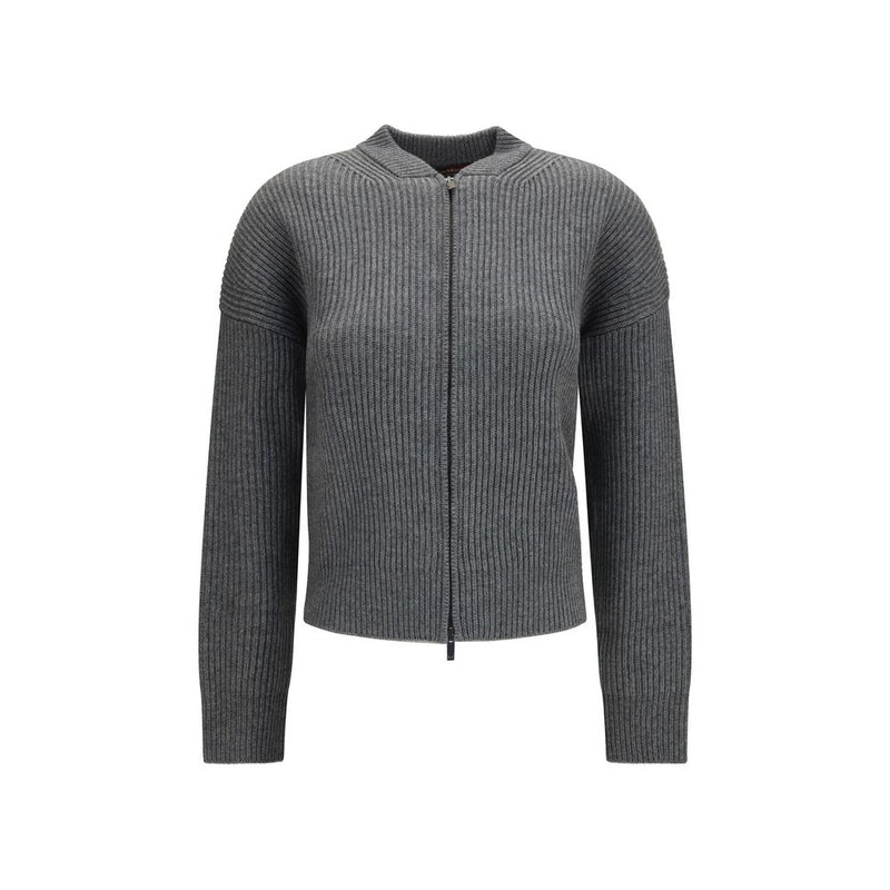 Max Mara Gray Wool Oves Aries Cardigan