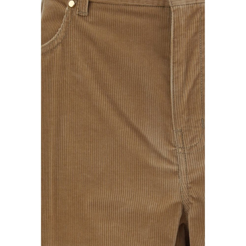 Max Mara Brown Cotton Casual Pants