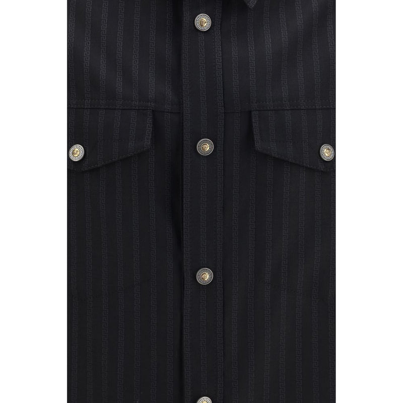 Versace Black Wool Oves Aries Shirt