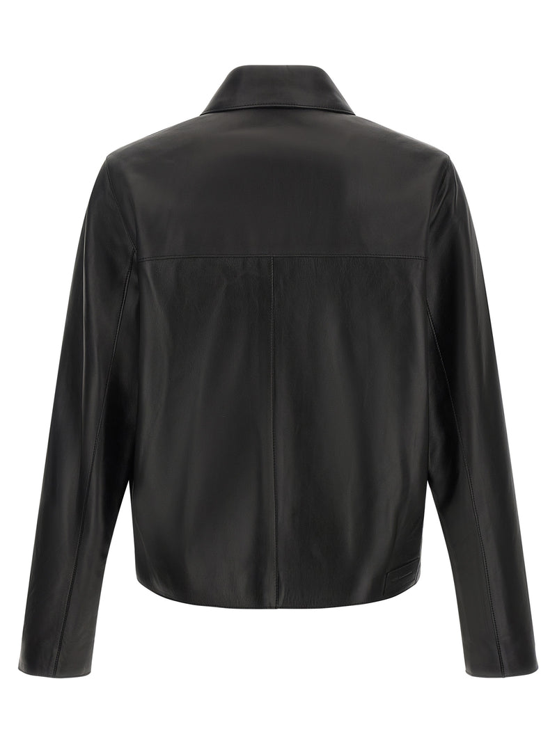 Ami Paris Black Lamb Leather Leather Jacket