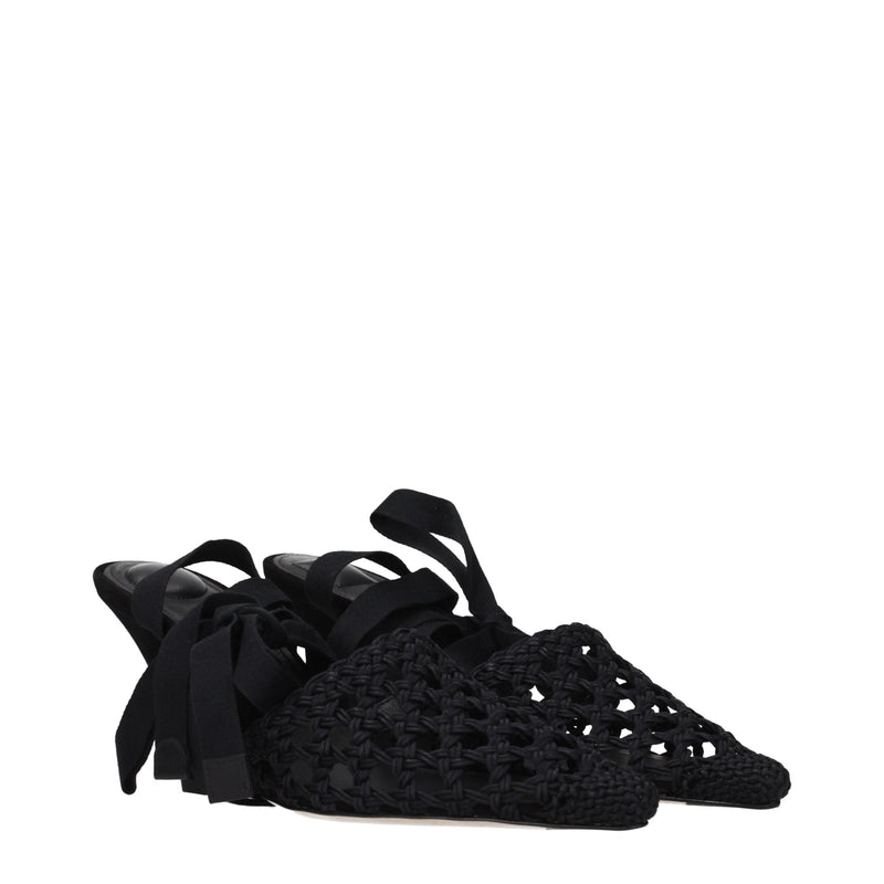 Jacquemus Black Fabric Strap-On Sandals