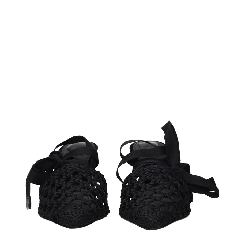 Jacquemus Black Fabric Strap-On Sandals