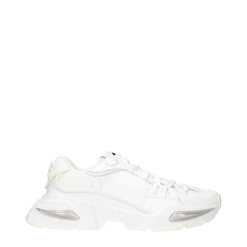 Dolce & Gabbana White Fabric Athletic Sneakers