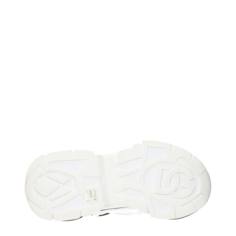 Dolce & Gabbana White Fabric Athletic Sneakers