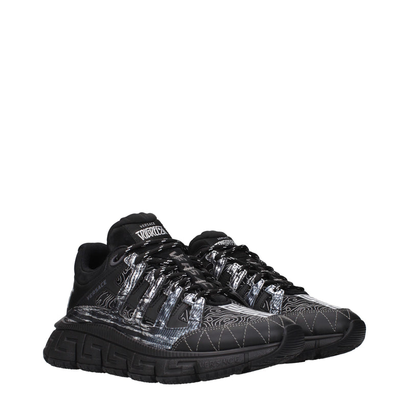 Versace Black Fabric Athletic Sneakers