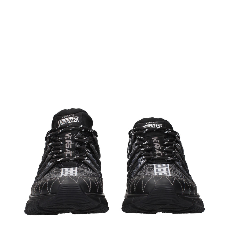 Versace Black Fabric Athletic Sneakers