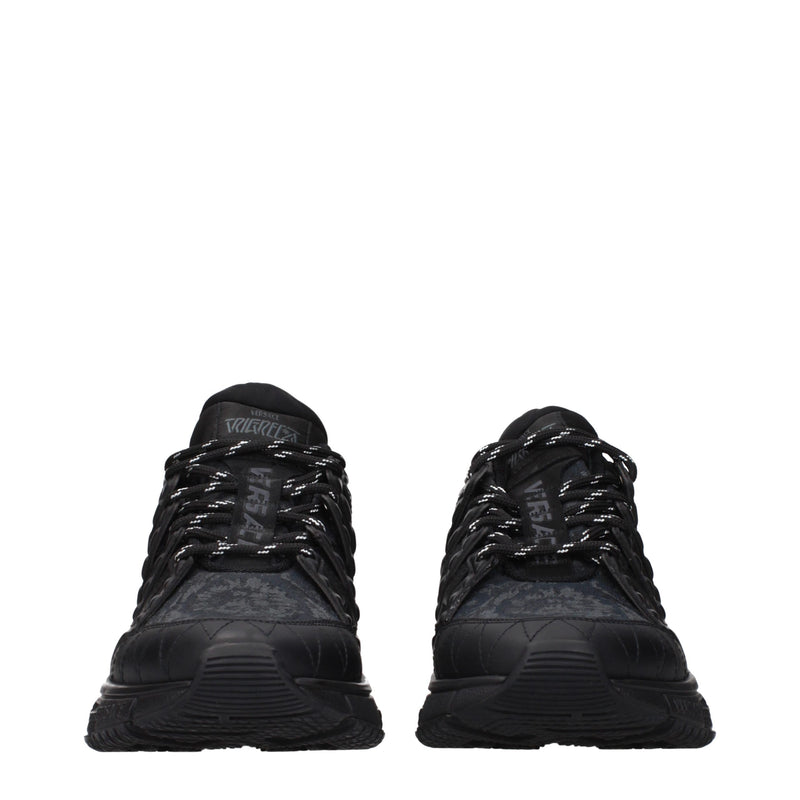 Versace Black Fabric Athletic Sneakers