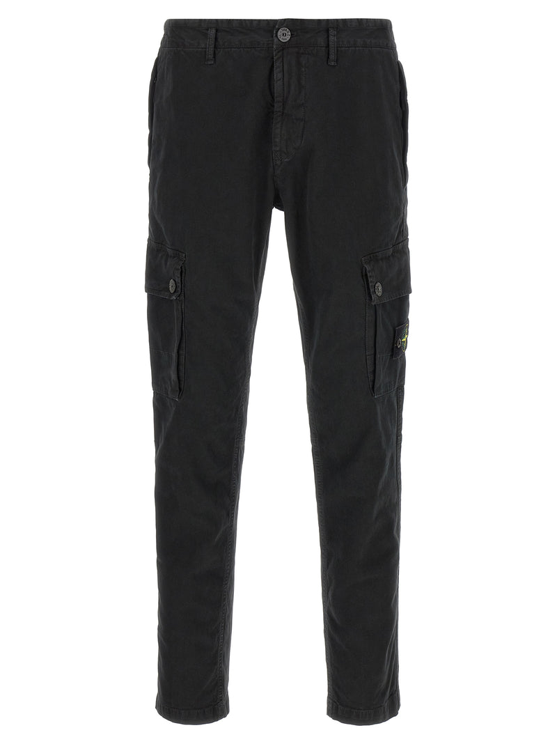 Stone Island Black Cotton Cargo Pants