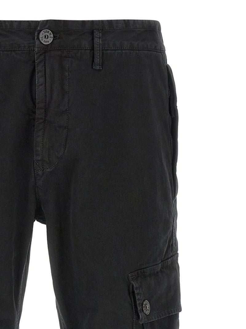 Stone Island Black Cotton Cargo Pants