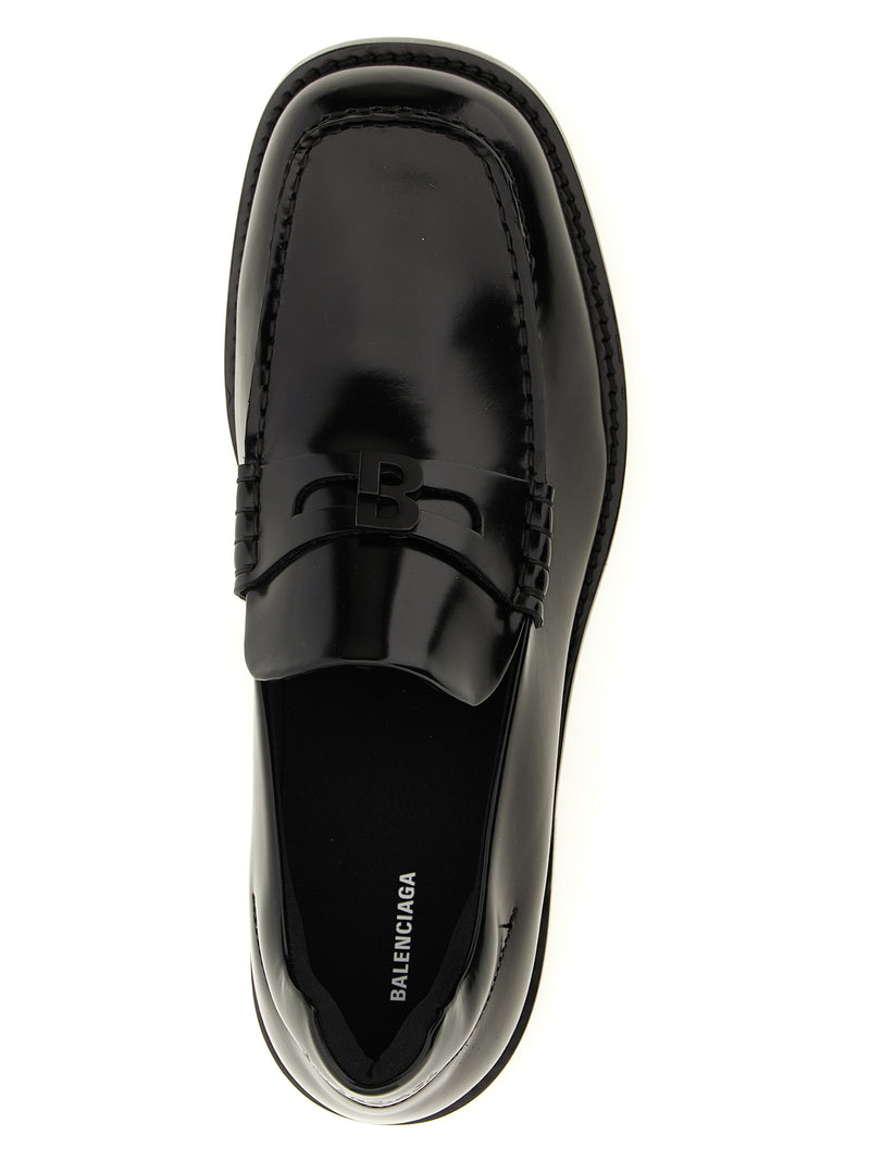 Balenciaga Black Calfskin Slip-On Loafers